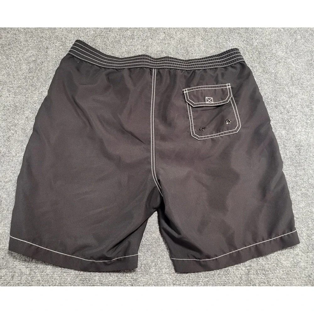 Reyn Spooner Men's Black Swim Trunks Board Shorts Coral Nautical Size Large